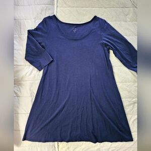 J.Jill Pure Jill Navy Blue 3/4 Sleeve Dress/Long Shirt Size M Tall